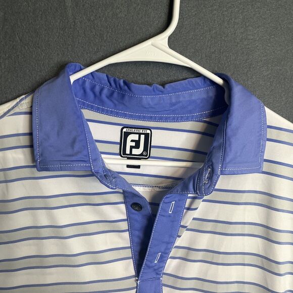 FootJoy Polo Shirt Mens XL Blue FJ Golf Wicking Athletic Fit Short Sleeve Active - Picture 3 of 9